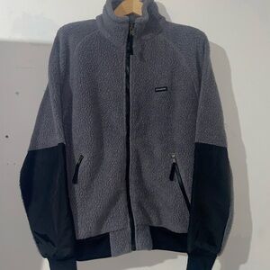 Filson Gray and Black Performance Jacket with Stand-Up Collar